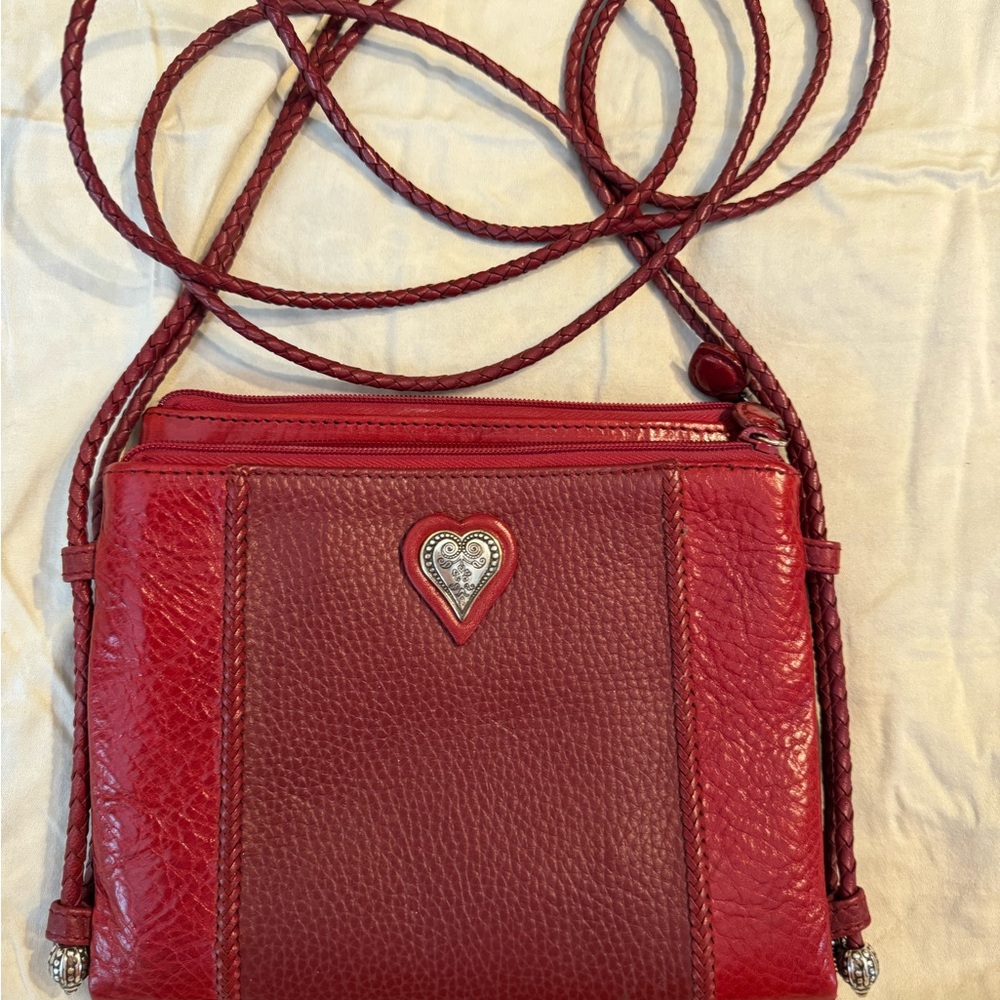 Brighton Red Crossbody Bag with Heart Accent